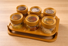 6-in-1 Masala Rack with Jars – Spice Organizer with Magnifying Lid Covers
